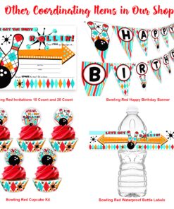 POP parties Bowling Party Large Invitations Pink - 20 Invitations + 20 Envelopes 8 919vUuV6a7L