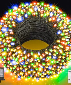 Christmas Lights, 330FT 800LED Outdoor String Lights Waterproof Christmas Tree Lights 8 Modes LED Christmas Lights Outdoor Timer Remote Outdoor Christmas Decorations Yard Garden Xmas Tree Multicolor