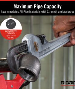 RIDGID 31100 Model 818 Aluminum Straight Pipe Wrench, 18-inch Plumbing Wrench One Size 16 91A0iHSrDQL