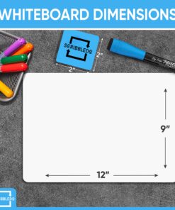 Scribbledo 6 Pack Small White Board Dry Erase Classroom Pack Boards 9"x12” Personal Whiteboards for Students Teachers School Supplies Lapboards l 6 Mini Whiteboard Erasers Included Set of 6 Boards & 6 Erasers 24 91A1ziTsfeL 3