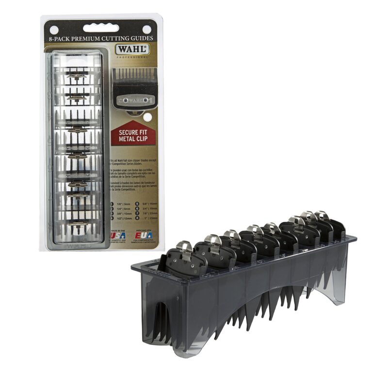 Catalog 7 Wahl Professional Premium Black Cutting Guides #3171-500 - 1/8" to 1" - Fits All Full Size Wahl Clippers (Excludes Detachable Blade Clippers) 8 Pack