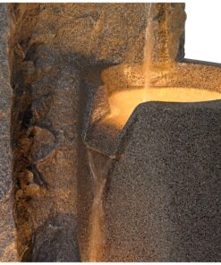 Bowl and Pillar Zen Modern Outdoor Floor Water Fountain 34 1/2" High with LED Light Cascading for Garden Patio Backyard Deck Home Lawn Porch House Relaxation Exterior Balcony - John Timberland 23 91A7cS60HNL