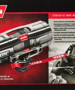 WARN 101140 AXON 45-S Powersports Winch With Spydura Synthetic Rope and HUB Wireless Receiver: 1/4" Diameter x 50' Length, 2.25 Ton (4,500 lb) Pulling Capacity No Size 22 91AECOTJrcL