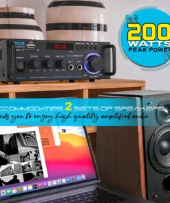 Pyle Wireless Bluetooth Stereo Power Amplifier - 200W Dual Channel Sound Audio Stereo Receiver w/RCA, USB, SD, MIC in, FM Radio, for Home Computer via RCA - PDA29BU.5 Basic Feature 19 91AMRR1Re0S