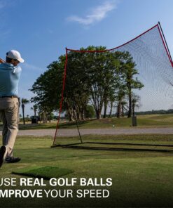 Alternative view of Rukket Haack Golf Net | Practice Driving Indoor and Outdoor | Golfing at Home Swing Training Aids | by SEC Coach Chris Haack | Choose from 10x7 Hitting Net, 7x7 Hitting Net, or Protection Side Nets 10x7ft Golf Net & Turf Mat