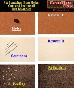Leather Max Refinish an Aid to Color Restorer Kit/Cleaner/Color Restorer/Sponge Applicator (Dark Brown) (Leather Repair Kit) (Vinyl Repair Kit) 15 91ARJWfhNfL