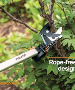 Fiskars 7.9'-12' Extendable Tree Pruning Stik Pruner - Rotating Sharp Precision-Ground Steel Blade for Cutting up to 1.25" Diameter Pruning Stick Extenable 7.9'-12' 30 91ASpxbdyXL