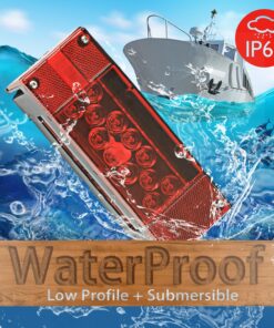 Wellmax 12V LED Trailer Lights, Submersible and Waterproof Low Profile Rectangular tail lights for RV, marine, boats, trailers 22 91AXkGHlBcL