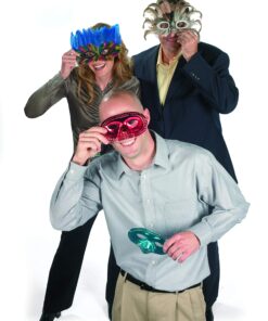 Metallic Half-Masks (24 pieces)-Masquerade Masks, Mardi Gras, Party Supplies 6.75" 18 91AYNvWyoML