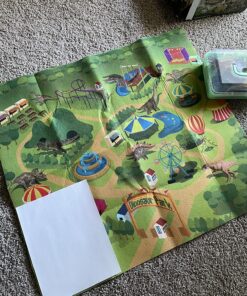 TEMI Dinosaur Toys for Kids 3-5, Realistic Jurassic Dinosaurs Figures with Play Mat & Trees to Create a Dino World Includes T-rex, Triceratops, Velociraptor, Gift for Toddler Boys & Girls 2 3 4 5 6 7 dinosaurs&mat 49 91AZxYdaytL