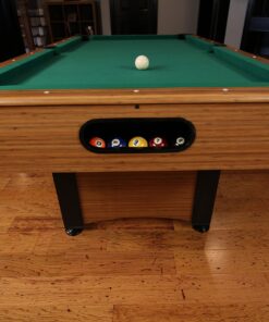 Mizerak Dynasty Space Saver 6.5' Billiard Table with Leg Levelers, Automatic Ball Return, and Classic Green Nylon Cloth 56 91Aa tZXveL