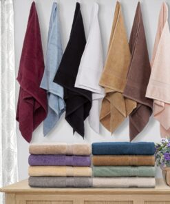 SUPERIOR Egyptian Cotton 6-Piece Towel Set, Bathroom Essentials, Towels for Bathroom, Apartment, Airbnb, Guest Bath, Face, Hand, Bath Towels, Washcloths, Absorbent, Fast Drying, Toast 6 Piece Towel Set 14 91Adj1dRxL