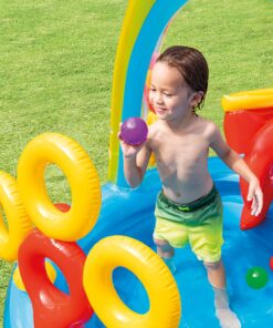 Intex Rainbow Ring Inflatable Play Center, 117" X 76" X 53", For Ages 2+ 1 Pack 27 91Adm3yfu8L