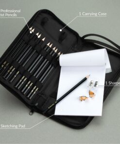 Drawing and Sketching Pencil Set In Zippered Carrying Case 16 Piece Set 20 91Aggq6DrbL