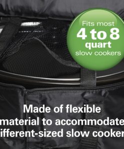 Hamilton Beach Portable Slow Cooker Travel Bag, Insulated Carrier Case for 4, 5, 6, 7 & 8 Quart Crock, Internal Mesh Net Holds Pot in Place, Compatible with Other Brands, Black (33002) 35 91AgqZLSJuL