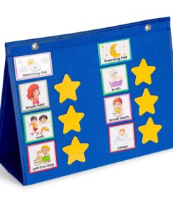 Large Kids Visual Schedule for Classroom & Home School - Morning Bedtime Routine Daily Calendar for Kids with 72 Activity & 10 Blank Cards - Wall Communication Chore Chart Responsibility Planner 16 91Aju12rFHL