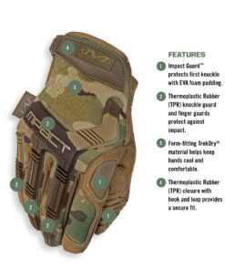 Mechanix Wear: M-Pact Tactical Gloves with Secure Fit, Touchscreen Capable Safety Gloves for Men, Work Gloves with Impact Protection and Vibration Absorption (Camouflage - MultiCam, Large) Camouflage - Multicam 37 91AmMBwlGiL