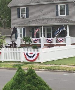 Anley USA Pleated Fan Flag, 3x6 Feet American US Bunting Flags Patriotic Stars & Stripes - Sharp Color and Fade Resistant - Canvas Header and Brass Grommets - United States 3 x 6 Feet Half Fan Banner 3x6 Ft 1pc 35 91ApovYsXtL