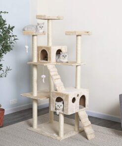 Go Pet Club Cat Tree, 50W x 26L x 72H, Beige 35 91Asb0fMLUL