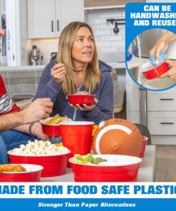 GoBig Red Party Cup Bowls - Disposable Plastic Bowls - 2 Sizes Small - 50 Pack 13 91Asm5fm7wL