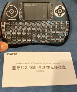 (Newest Upgrade) iPazzPort Mini Bluetooth Keyboard with Touchpad (Handheld Keyboard), Backlit Mini Wireless Keyboard with 2.4G USB Dongle for Google/Android TV Box/FireStick/Laptop/PC KP-21SM Bluetooth&2.4RF 38 91AtZG3t9L