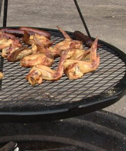 Alternative view of Sunnydaze X-Marks Fire Pit Cooking Grate - Outdoor Round Black Steel BBQ Campfire Grill with Handles - 30-Inch 30 in