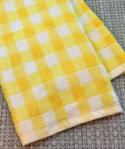 Murphy Bamboo 26.5-Inch-by-13-Inch Luxury Bamboo Kitchen Dish and Hand Towels, Yellow & White Plaid (Set of 2) 3 91Ayhq1f1XL