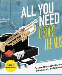 Alternative view of Mendini By Cecilio Bb Trumpet - Trumpets for Beginner or Advanced Student w/Case, Cloth, Oil, Gloves - Brass Musical Instruments For Kids & Adults Blue