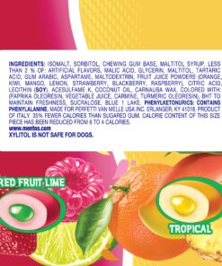 Mentos Sugar-Free Chewing Gum, Tropical, Red Fruit and Lime, Bulk, 50 Piece Bottle (Pack of 6) Tropical/ Redfruit & Lime 50 Count (Pack of 6) 13 91B kzSMSnL
