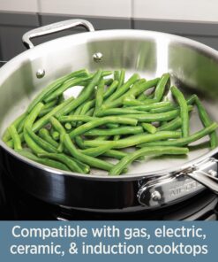 All-Clad D3 3-Ply Stainless Steel Fry Pan 12 Inch Induction Oven Broiler Safe 500F, Lid Safe 350F Pots and Pans, Cookware Silver 12-Inch 25 91B8yFRtFrL