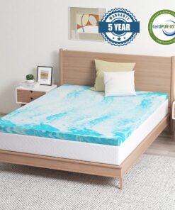EGO Topper 3 Inch Twin Memory Foam Mattress Topper, Cooling Gel Foam Mattress Topper for Pressure Relief, Ventilated Design Bed Topper in a Box, CertiPUR-US Certified, 38"×75", Medium 10 91BBKSJxUL