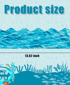 Alternative view of 57.4 Ft Ocean Wave Bulletin Board Borders 50 Pcs Under The Sea Beach Boards Trim for School Classroom Bulletin Borad Office Wall Decal