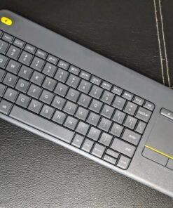 Logitech K400 Plus Wireless Touch With Easy Media Control and Built-in Touchpad, HTPC Keyboard for PC-connected TV, Windows, Android, Chrome OS, Laptop, Tablet - Black Floral 61 91BIDy1pvTL