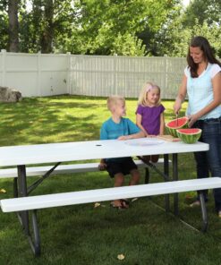 Lifetime 80215 Folding Picnic Table, 6 Feet, White Granite 17 91BJ1N5dUZL