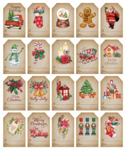Haooryx Christmas Watercolor Sticker Roll (Vintage) Vintage