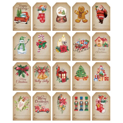 Haooryx Christmas Watercolor Sticker Roll (Vintage) Vintage