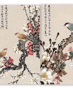 Grace Art Asian Wall Scroll, Set of 4, Four Seasons with Birds 40" x 12" 9 91BN BaDCaL