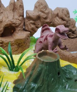 Prehistoric Roaming DINOSAURS 12 Piece Birthday CAKE Topper Set Featuring 3 Dinosaur Figures, Themed Decorative Accessories, Dinosaurs Average 2" to 2.5" Tall 16 91BOqi3XsL