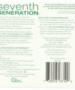 Seventh Generation, Facial Tissue Cube 2-ply 85 count roll 85 Count (Pack of 1) 13 91BQ3TaA3BL