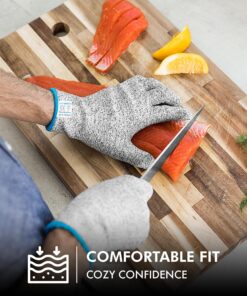 Stark Safe Cut Resistant Gloves, Level 5 Protection, Kitchen Cut Gloves for Meat, Shucking, Fillet, Mandolin Slicing, Carving, 1 Pair, Small 22 91BQaHBtJfL 1