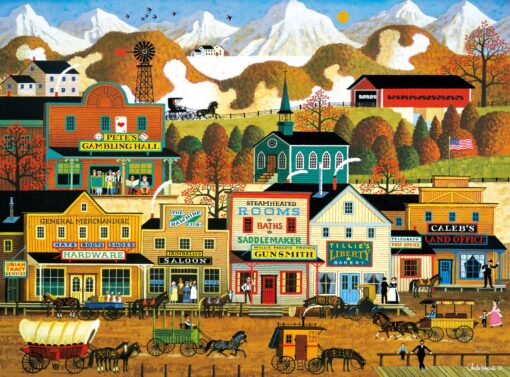 Buffalo Games - Charles Wysocki - Pete's Gambling Hall - 1000 Piece Jigsaw Puzzle , Brown