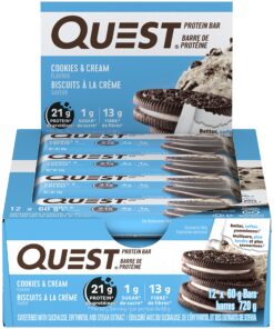 Quest Nutrition Cookies & Cream Protein Bars, High Protein, Low Carb, Gluten Free, Keto Friendly, 12 Count Cookies And Cream 23 91BV5eRtf1L