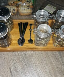 3 1/4" Square Glass 3oz Jar with Hinge Glass Lid for Home Kitchen, Arts & Crafts Projects, Decoration, Snack Foods and Sauces (4 Pack) by Super Z Outlet 29 91BX2sR r2L 1