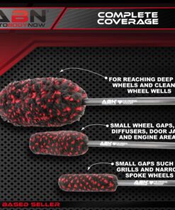 ABN Car Wheel Rim Cleaning 3-Piece Kit – Original Brush Stick Tool Tire Woolie Wooly Wand Set (3 Brushes) 17 91BYWF4NPYL