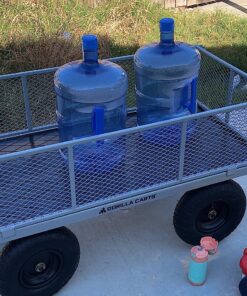 Gorilla Carts GOR1001-COM Steel Utility Cart, Heavy-Duty Convertible 2-in-1 Handle and Removable Sides, 7 cu ft, 1000 lb, Capacity, Gray, 1 pack 64 91BecmNr8qL