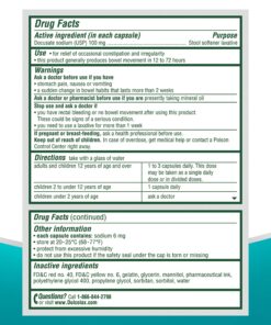 Dulcolax Stool Softener Laxative Liquid Gel Capsules (50ct) Gentle Relief, Docusate Sodium 100mg 9 91BgmgRqINL