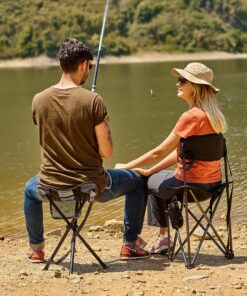 PORTAL Tall Folding Tripod Stool for Outdoor Camping Walking Hunting Hiking Fishing Travel, Support 225 lbs Black Standard Pack 17 91BoO7gSylL