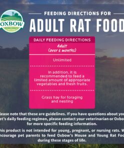 Oxbow Essentials Adult Rat Food - All Natural Adult Rat Food - Veterinarian Recommended- Made in the USA- Rich in Natural Vitamins & Minerals- No Artificial Ingredients- 3 lb. 3 Pound (Pack of 1) 21 91BoYCs1WUL