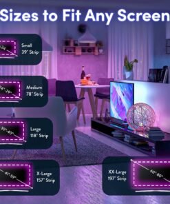 Luminoodle Color Bias Lighting, USB TV and Monitor Backlight LED Strip Lights Kit with Dimmer, Remote - 6.6 ft for 24" to 60" TV - Medium Pro:Medium(24 - 29 in TV) 35 91BqdLrtGvS