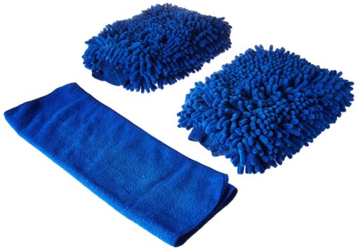 BlueCare Automotive Premium XL Car Wash Mitt - 2-Pack - Free Polishing Cloth, High Density, Ultra-Soft Microfiber Wash Glove, Lint Free, Scratch Free - Use Wet or Dry, XL - 2 Pack